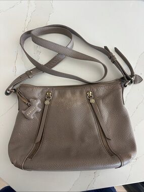 Bradley Taupe Leather Crossbody Bag